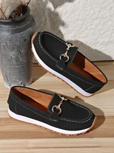 Trendy Metal Buckle Decor Loafers Flats, Vintage Fashion, Soft & Durable, Easy Pairing, Ideal for Urban Women Daily Commute or Casual