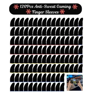120 Pcs Anti-Sweat Gaming Finger Sleeves – Breathable Thumb Gloves for Mobile and Tablet Touchscreen Gaming, 4 Colorful Designs