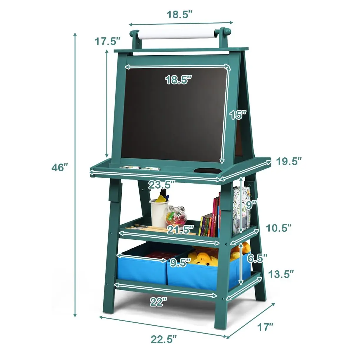 Teal Blue - Whiteboard, Chalkboard & Paper Roll