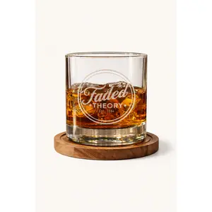 FADED THEORY "Vintage Signature" Engraved Rocks Glass — 10oz Whiskey Glass