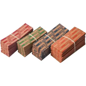 Ribao Coin Wrappers 400 Assorted Bundle Flat Striped 100 Each of Nickels, Dimes, Pennies and Quarters