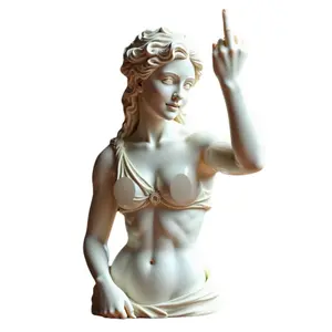 New Mini Figurine Plaster Middle Finger Statue Vienna Goddess Greek Mythology Three-Dimensional Resin Technology Home Decor