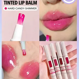 SHEGLAM Glow Addict Lip Balm - Peach Juice Moisterizing Lip Care High Shine Finish Brown Lip Gloss with Brush for Makeup and Glossy Look