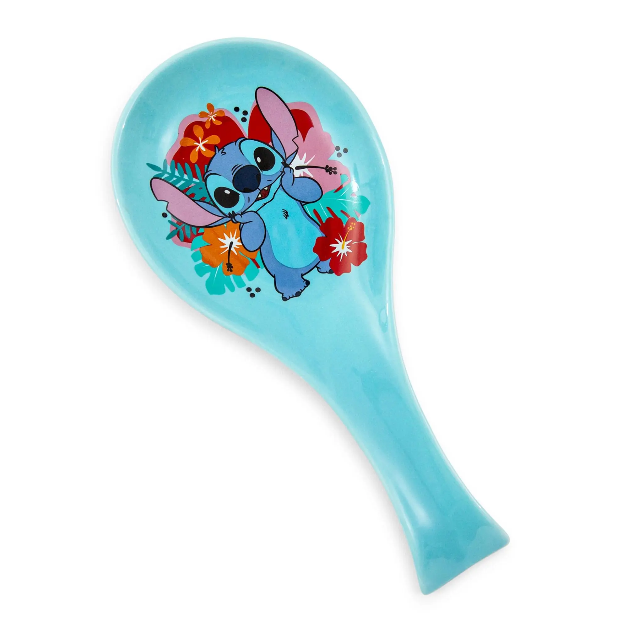 Disney Lilo & Stitch Hibiscus Flowers Ceramic Spoon Rest Holder, Kitchenware, Cutlery