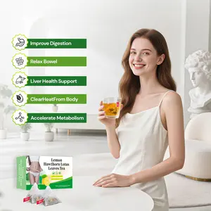 Lemon Hawthorn Lotus Leaf Herbal Tea, Blend  Refreshing Floral Tea with Hawthorn Fruit, Lemon, Lotus Leaf, Aged Tangerine Peel, Winter Melon, Poria, Cassia Seed, Rose & Hemp Seed, Clean Taste, Daily Herbal Tea Ritual for Everyday Use
