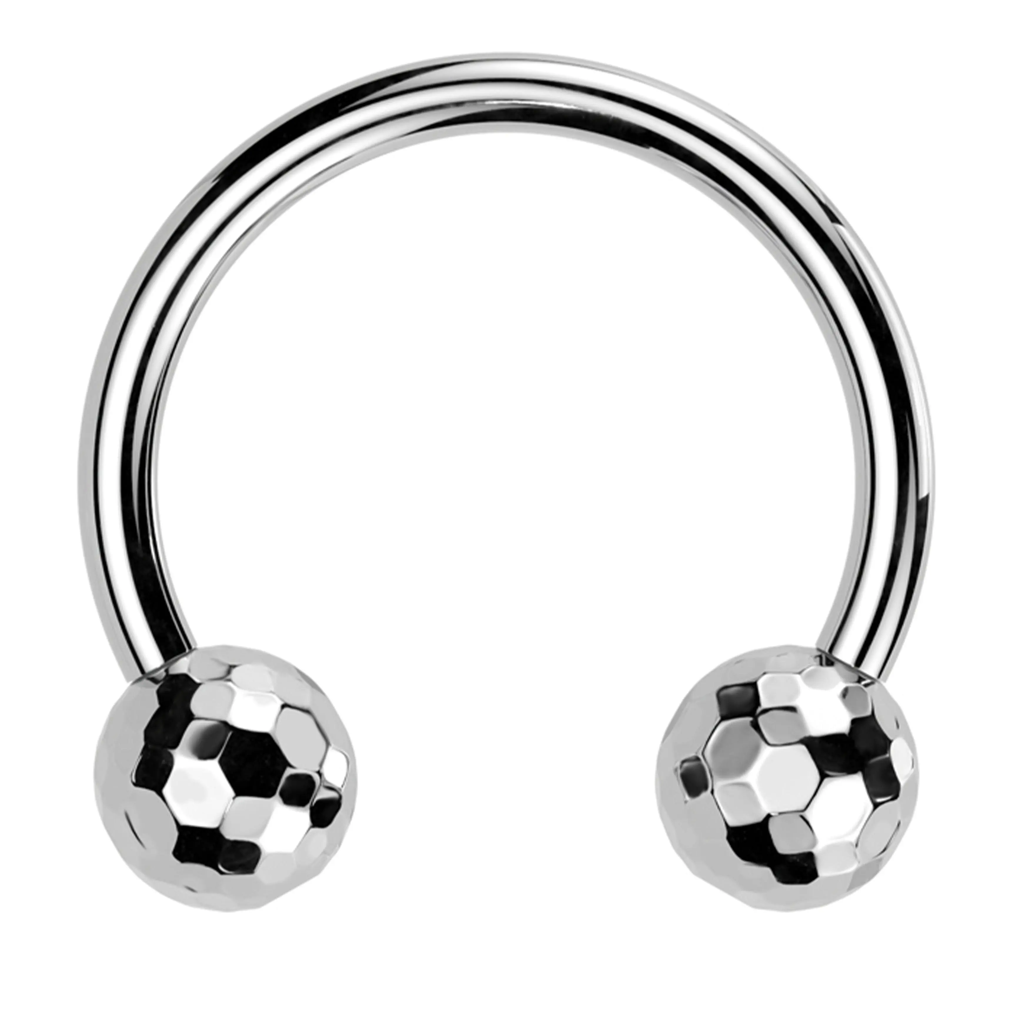 Faceted Ball Threadless Titanium Circular Barbell