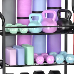 Mythinglogic Heavy-Duty Yoga Mat Storage Racks, Home Gym Storage Rack, Workout Equipment Storage Organizer