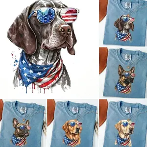 German Shorthaired Pointer Patriotic Dog Shirt, 50+ Dog GSP USA Flag Sunglasses Tee, 4th of July Dog Lover Comfort Colors Shirt, American Flag Gift 931