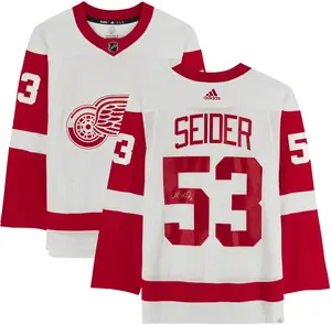 Moritz Seider Detroit Red Wings Autographed White Adidas Authentic Jersey - Fanatics Authentic Certified