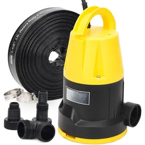 Submersible Sump Pump 5000GPH High Flow with 25FT x 1-1/2" Discharge Hose Drain Water Pump Kit 1HP Portable Utility Pump Easy to Use for Flooded Basement Rain Barrel