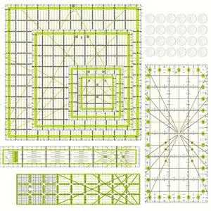 Acrylic Quilting Ruler Set, 7 Counts/set Fabric Sewing Measuring Rulers, Sewing Supplies for Home Use, Sewing Accessories