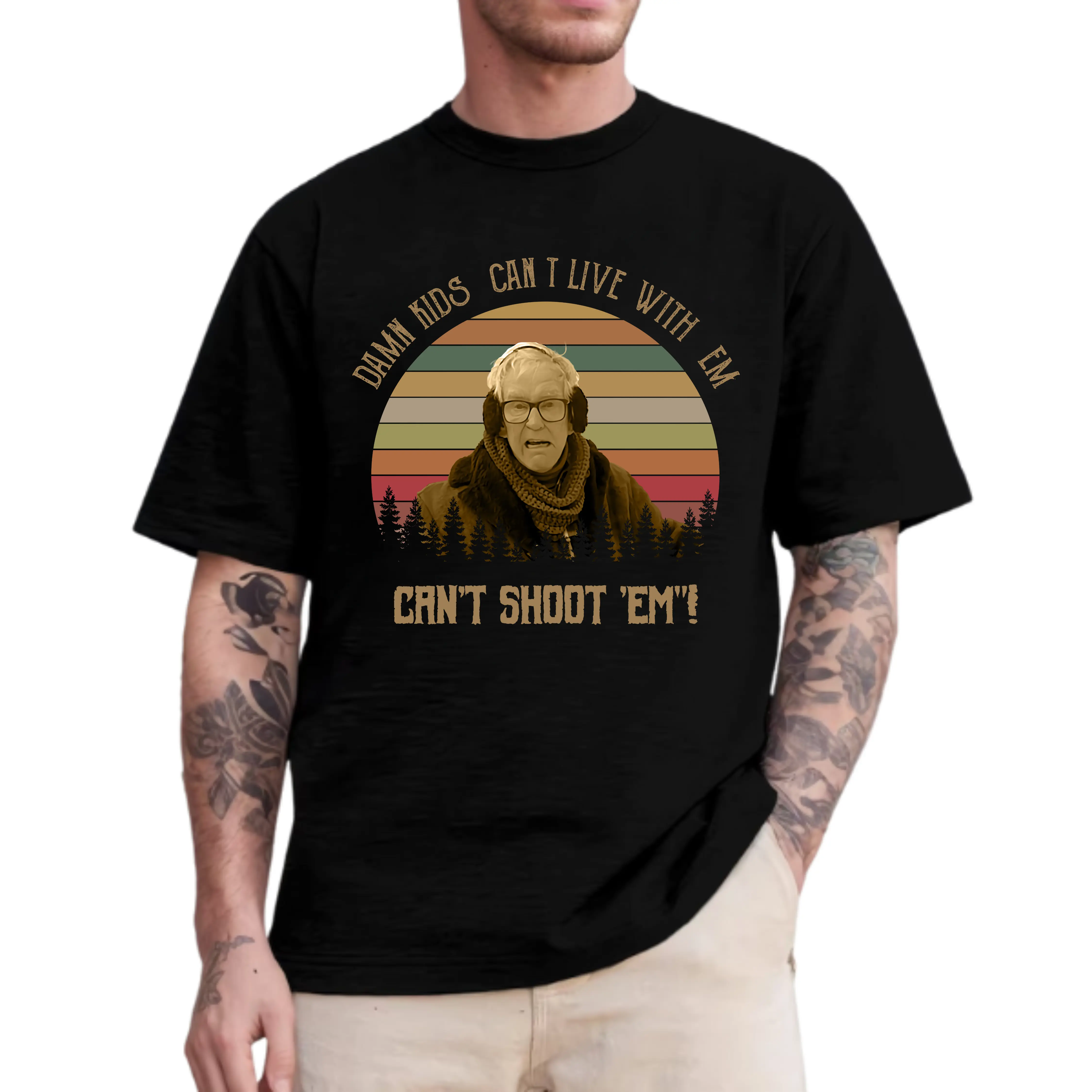 Grumpy Old Man T-Shirt for Men, Classic Fit Graphic Tee in Soft Cotton with Funny Emotional Quote, Short-Sleeve, Emotional Quote Men's Short-Sleeve T-Shirts