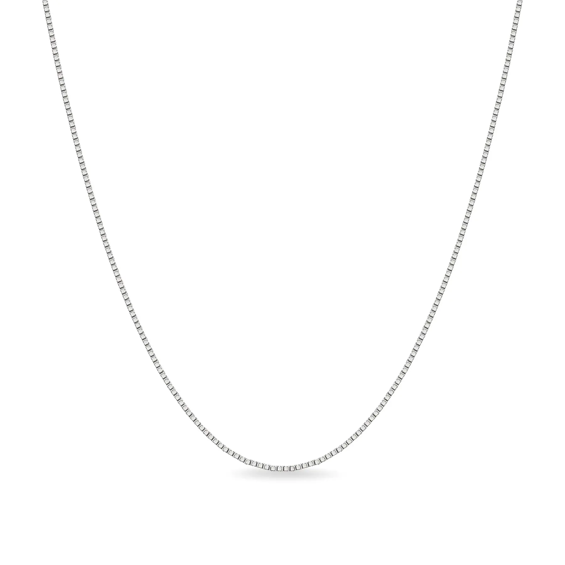 PASCAL Box Chain Necklace 1mm for Women & Men Minimalist Fine Jewelry for Everyday Wear