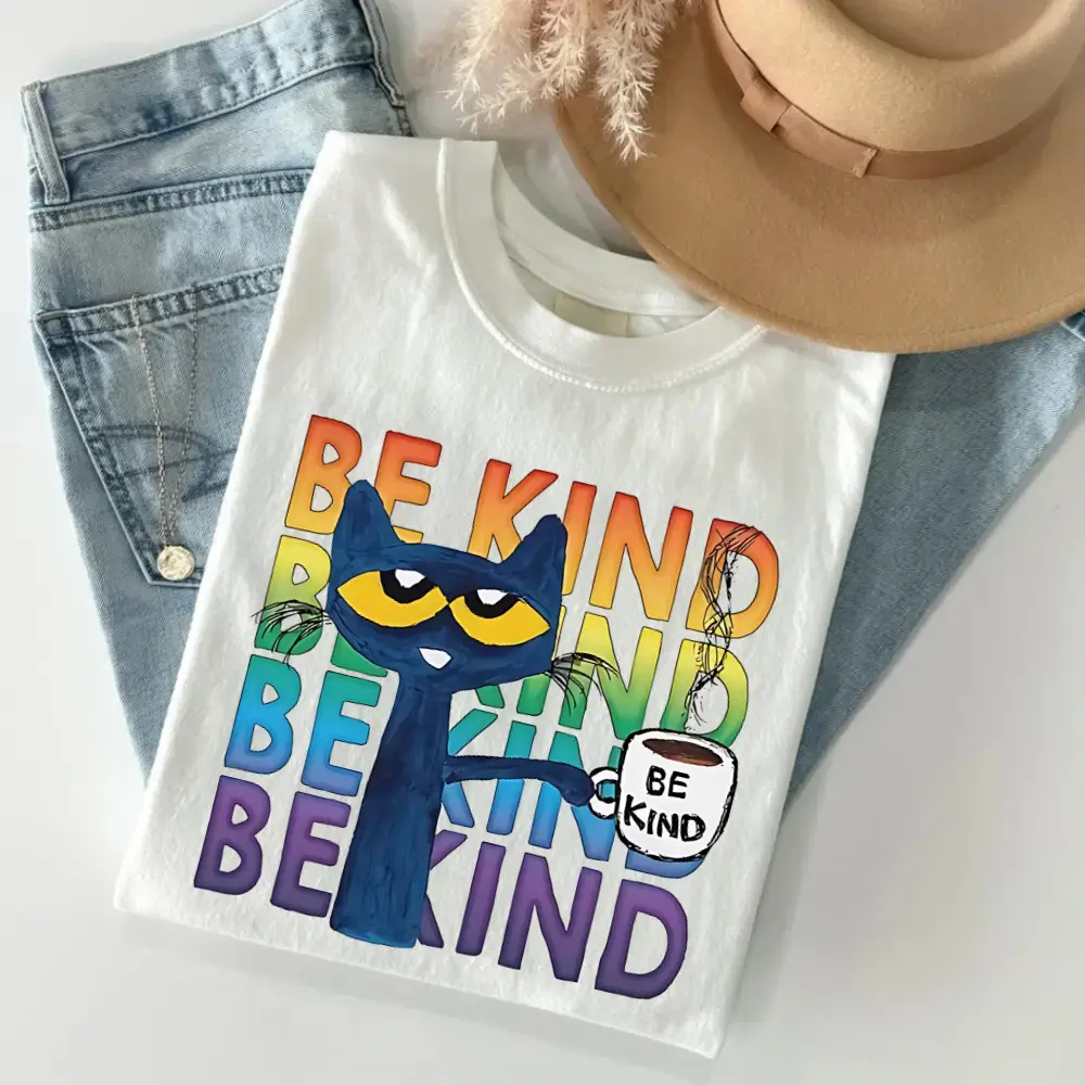 Comfort Color Be Kind Pete the Cat T Shirt Kindness Shirt Feminist Shirt Motivational Tee Cute Teacher Tee Kindergarten Gift Soft