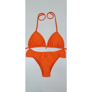 Orange shiny bikini set