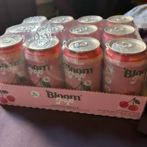 Bloom Pop Prebiotic Soda 12 Pack, 12oz Cans - Prebiotic Soda for Gut Health, Low Calorie Soda, No Caffeine, Healthy Soft Drink Alternative, Fruit Flavor Beverage