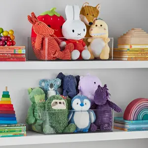 Everything XL Storage Bin Clear Plastic Stackable Organizer, 10" x 20" x 6"