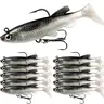 5/10Pcs Paddle Tail Soft Swimbaits, Jig Head Fishing Lures, Sinking Bass Trout Baits Kit, Freshwater Saltwater Fishing Accessories