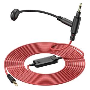 3.5 mm Cable with Boom Mic and Mute Volume Control for Gaming Headsets, Most Other 3.5mm Jack Headphones