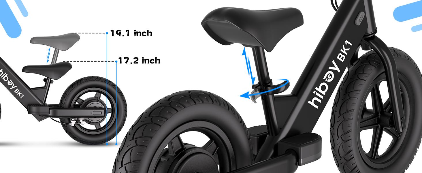Hiboy Electric Balance Bike for Kids, 12-Inch Tires, 5.6/9 mph, Adjustable Seat, Up to 4.9 Miles, Electric Bike for Kids Ages 3–5