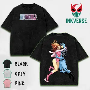 Atom Eve x Mark - Invincible ss4 War Washed Tshirt, Comics Wash T-Shirt TV Show Comics Washed T-shirt Cotton invincible shirt invincible merch streetwear graphic tee lover