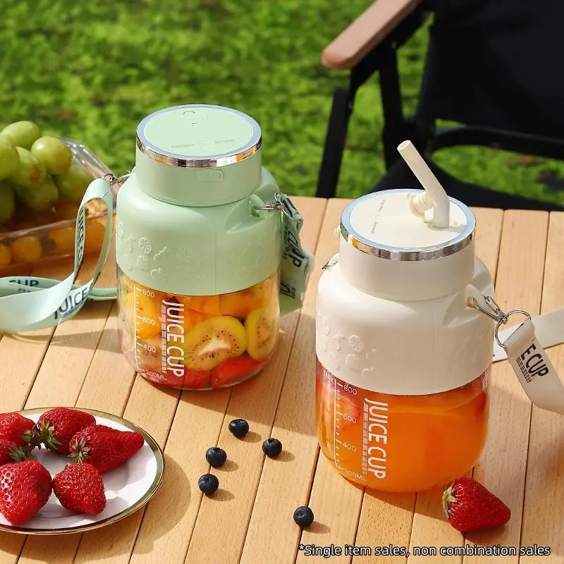 Ton Ton Cup Portable USB Charging Electric Juice Cup, 27.05 oz Large Capacity Mini Blender, Multi functional Fruit Juicer, Suitable for milkshakes, smoothies, and juices, including free lanyard straws