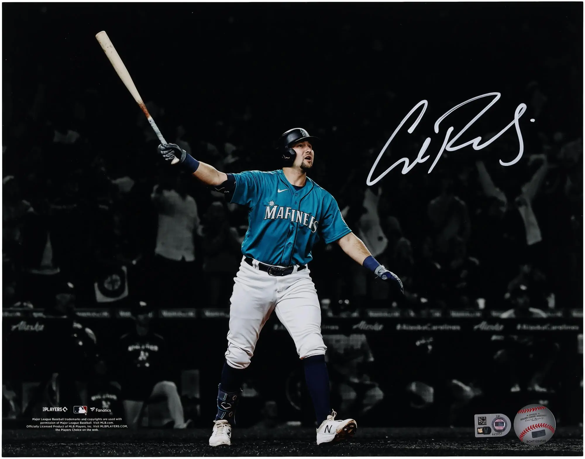 Cal Raleigh Seattle Mariners Autographed 11" x 14" Home Run Spotlight Photograph - Fanatics Authentic Certified