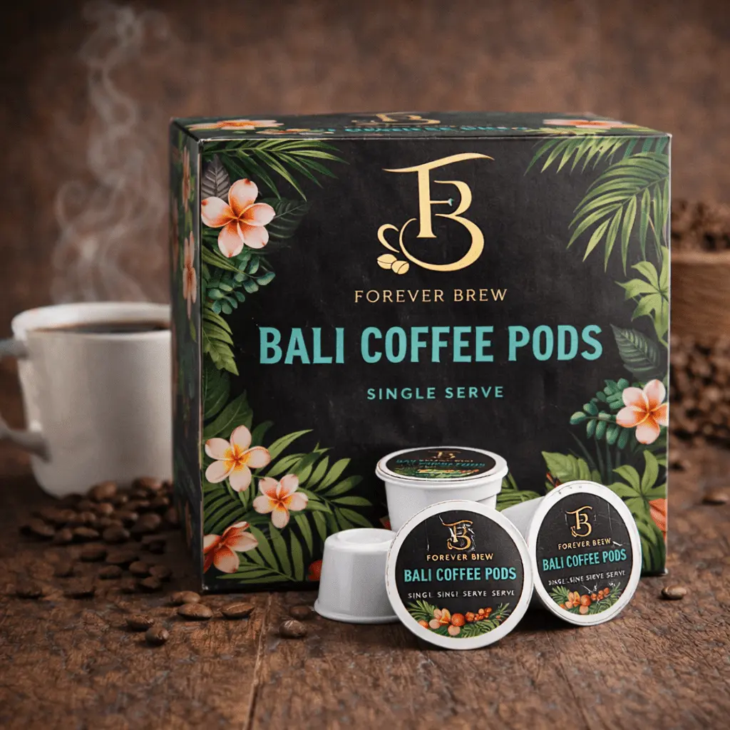 Bali Coffee Pods - Smooth Medium Dark Roast, Ready to Brew