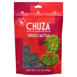 CHUZA Spicy Dried Cactus Slices, Spicy Nopal Mexican Snacks Dried Fruit, Mexican Candy for Adults and Children, Natural Dried Nopal