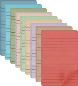 9 Pack Lined Sticky Notes 4X6 in Post Sticky Notes with Lines, 9 Aesthetic Vintage Sticky Note Large Neutral Ruled Post Sticky Super Sticking Power Pads, School Office Desk Accessories (Vintage) HQCME