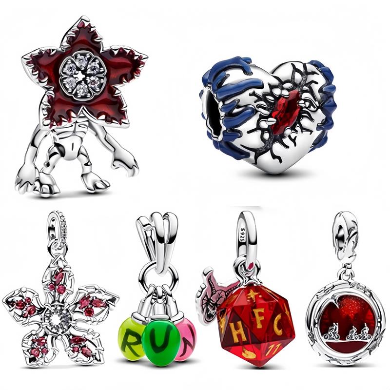 Stranger Things Charms and Charm Bracelets-Demogorgon & Hellfire Club Motifs-Copper -Compatible with All Common Charm Bracelets -Perfect for DlY Jewelry Projects or Gifts