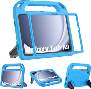 BMOUO Kids Case for Samsung Galaxy Tab A9 2023 (Sm-X110/X115/X117)/Tab A7 Lite 2021- with Built-In Screen Protector, Shockproof Samsung Galaxy Tab A9/A7 Lite Case 8.7 Inch - Blue