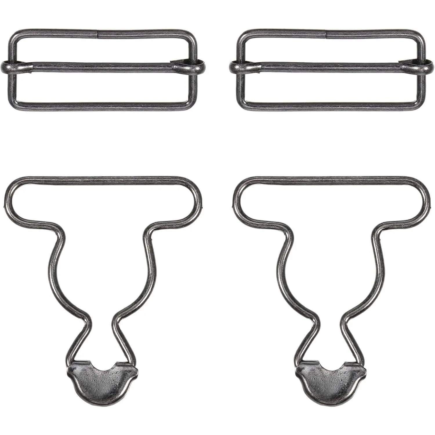 2Pairs Overall Buckles Replacement Adjustable Jean Overalls No-Sew Button Bib Clips for Pants Jacket Trousers Wide Hook