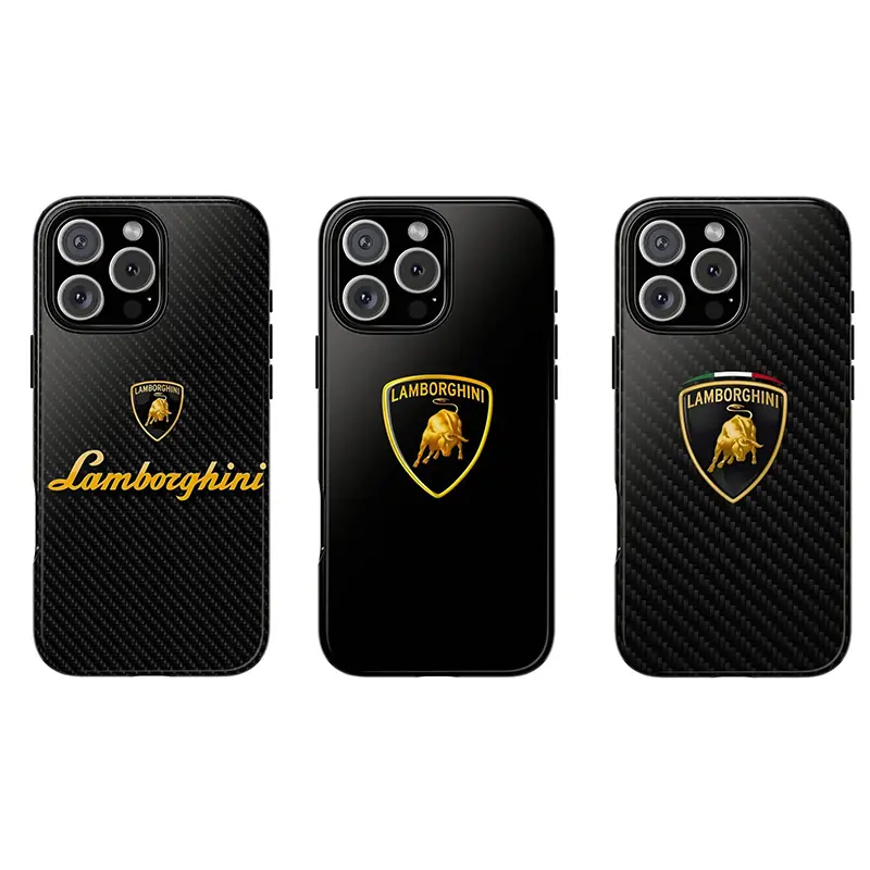 Luxury Durable Lamborghini Polycarbonate Phone Case - Sports Car Design Cover with Protection & Easy Cleaning for iPhone 11-17 Pro Max/Plus, Samsung Galaxy S23-25