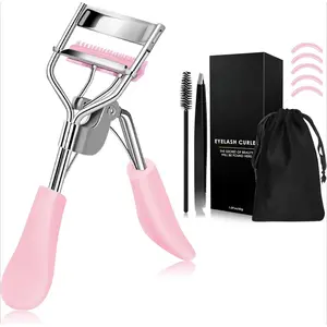 Eyelash Curler with Comb Fit All Eye Shape Curved Eyelash Curlers,Natural and Long Lasting Lash Curler for Women Make Up Gift(Pink)