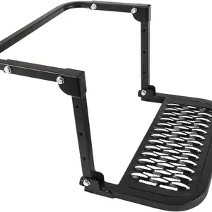 Folding Heavy Duty Tire Step for , SUV and RV Adjustable Tire Mounted Step Fit  Tire from 10.2 to 14.4, Rated up to 300 Lbs,  Jaw Shape Non-Slip Design, Black