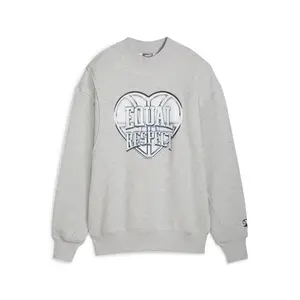 PUMA Womens Cherry On Graphic Crew Neck Sweatshirt Casual - Grey