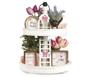 The Ultimate Farmhouse Tiered Tray Decor Set - Beautiful Year Round Seasonal & Easter Holiday Decoration Bundle - The Perfect Spring & Valentines Centerpiece Design for Home & Kitchen Decor