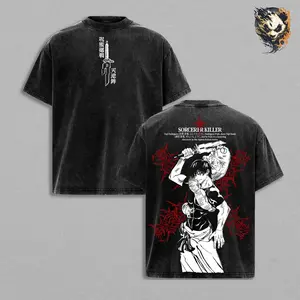 Toji Fushiguro Tee Washed – Jujutsu Kaisen: Execution The Shibuya Incident × Culling Game Prelude Vintage Oversized Heavy Cotton Double Printed Front & Back Anime Manga T-Shirt, Retro Unisex Streetwear Battle Scene Edition, JJK Sorcerer Killer Graphic Top