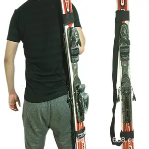 Durable Adjustable Nylon Skiing Carrying Belt with Hook and Loop Closure for Easy Transport of Skiing Poles and Snowboards