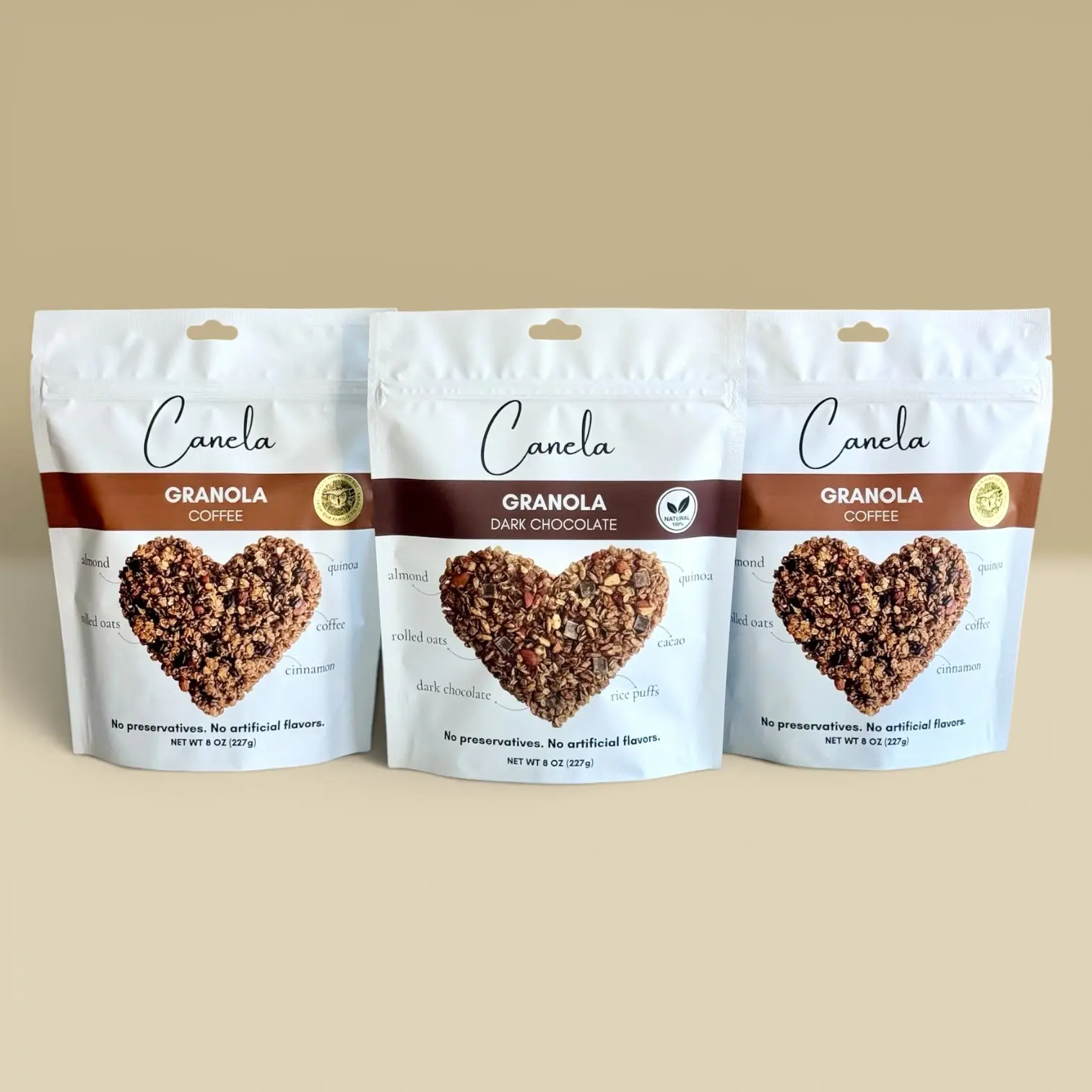 3-Pack Granola Combo: 2 Coffee + 1 Dark Chocolate | Natural, Artisan & Crunchy | healthy | organic