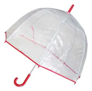 212 MAIN Conch 1265AX Red Bubble Transparent Dome-Shape Outdoor Umbrella, Made with Umbrella Cloth Material