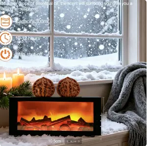 Flame Humidifier with 7-Color Changing LED & Remote Control, Large Capacity with Massage Hand Ball for Bedroom, Office, Living Room