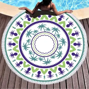 1 count Beach Towel Blue Pineapple Printing Quick Dry Sand Free Lightweight Microfiber Beach Towels for Swim Pool Camping Travel