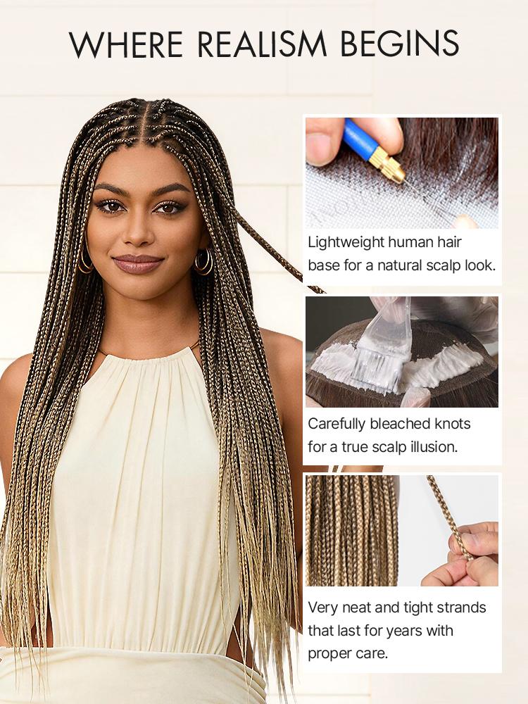 [New Arrival]OwnScalp Salon Braids Super Natural Scalp Full HD Lace Knotless Box Braided Wig Flexi-Fit Invisi Drawstring Cap Miracle Knots Limited Time Offer TikTok Exclusive #luvmenewarrivals