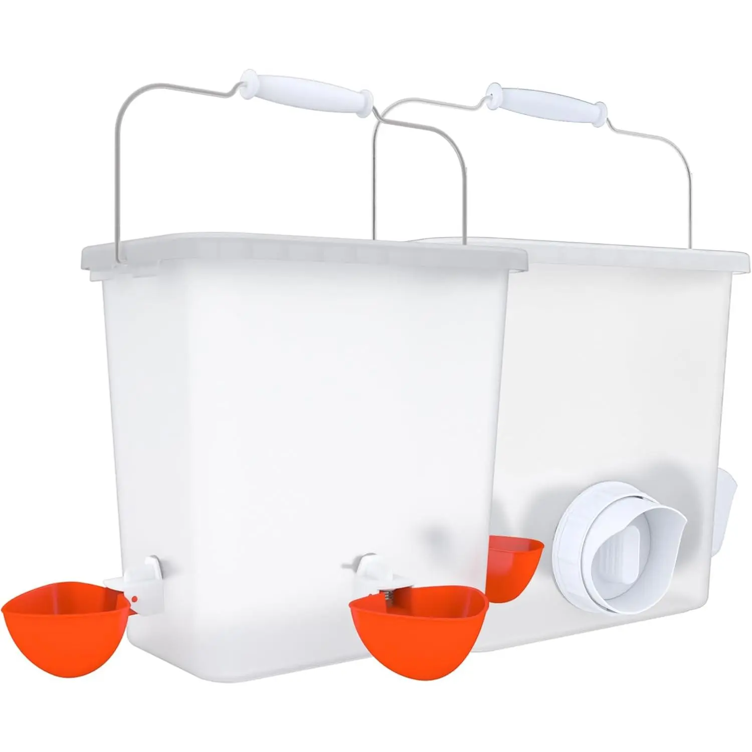Large Automatic Chicken Feeder and Waterer Set Hanging Chicken Water Feeder Poultry Feed Bucket