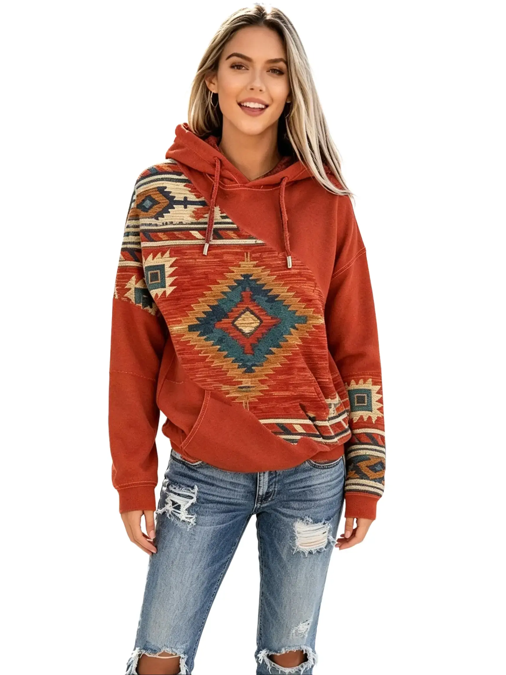 hoodies for women Women's mock neck sweatshirt knit shirt graphic hoodies vale forever hoodies comfort hoodies plus size clothes Women Print Long Sleeve Hoodie