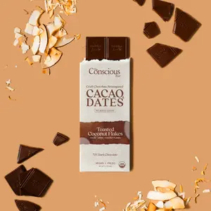 Date Sweetened Dark Chocolate - Toasted Coconut Flakes