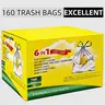 Count Ultra Strong 13-Gallon Heavy Duty Trash Bags, Individually Folded Sturdy Durable Tall Kitchen Bags with Drawstring, Leak-Proof Resistance to Punctures & Rips for Office, Outdoors, Pet Lovers