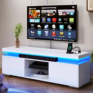 YITAHOME TV Stands for Living Room, Modern Entertainment Center w/Power Outlets, LED Television Stands with Storage, Wood TV Stand, Gaming Media Stand